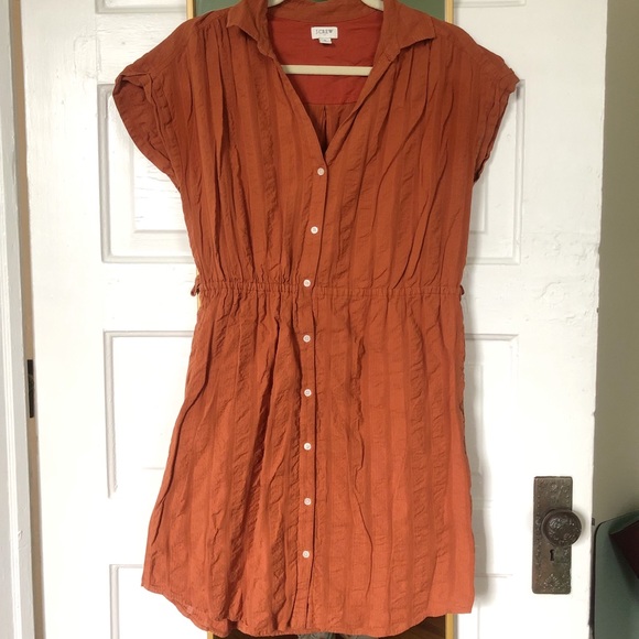 Jcrew burnt orange button down dress - Picture 2 of 5